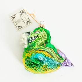 Painted Glass Dragon Form Tree Ornament