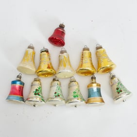 Set of Twelve Vintage Bell Form Tree Ornaments