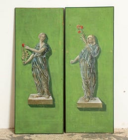 Pair of Painted Roman Figural Panels