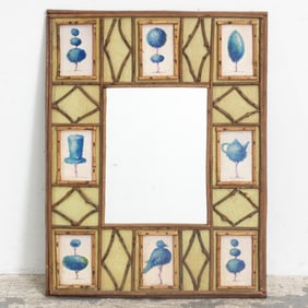 Faux Bamboo Tile Inlaid Mirror