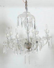 Cut Glass Six-Light Chandelier