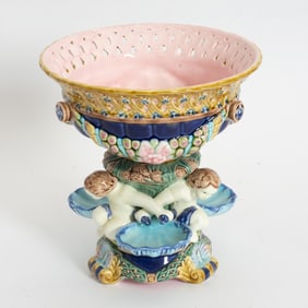 Majolica Style Ceramic Centerpiece