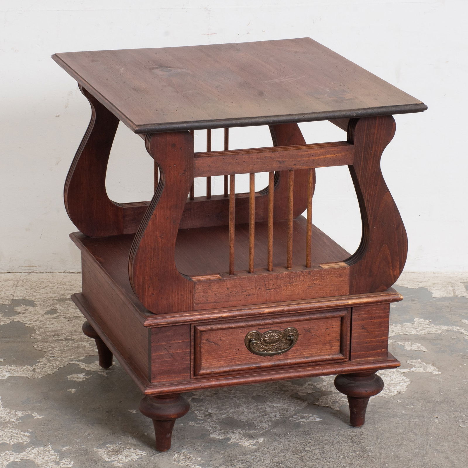Mahogany Lyre Base Side Table (1 of 6)