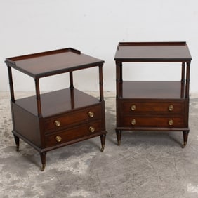 Pair of Georgian Style Mahogany Bedside Tables