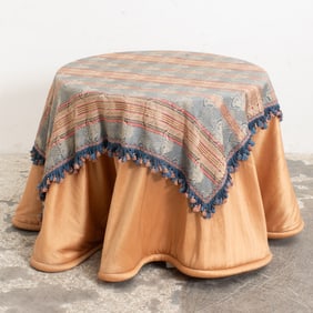 White Painted Fabric Draped Table