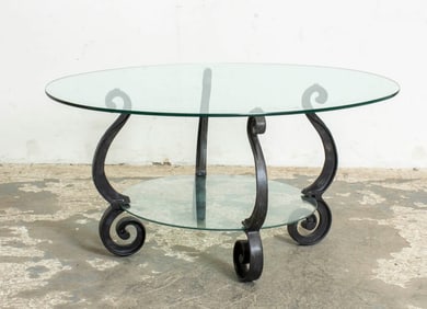 Two-Tier Metal and Glass Coffee Table