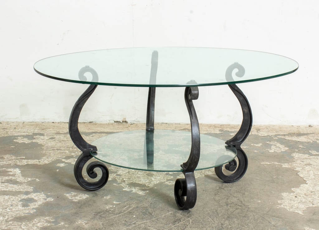 Two-Tier Metal and Glass Coffee Table (1 of 3)