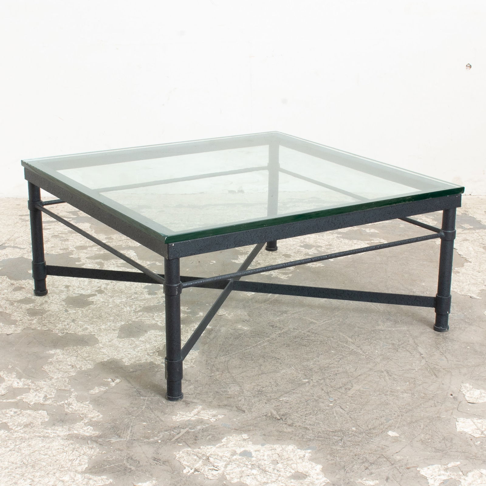 Metal Square Glass Top Coffee Table (1 of 4)
