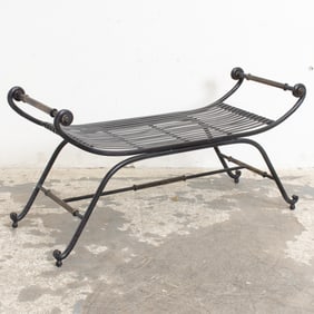 Black Painted Metal Bench