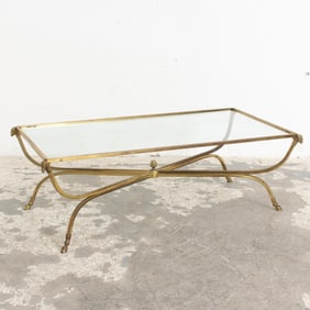 Brass Glass Top Coffee Table