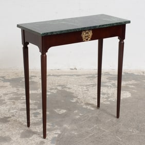 Mahogany Marble Top Side Table