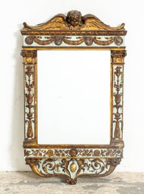 Paint and Gilt Composition Mirror