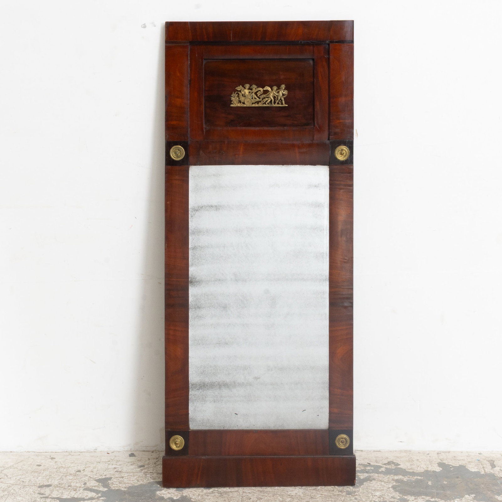 Empire Style Gilt-Metal Mounted Mahogany Pier Mirror (1 of 4)