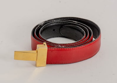 Tiffany & Co. Red Leather Ladies Belt
