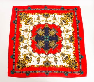 Hermes Style Silk Scarf