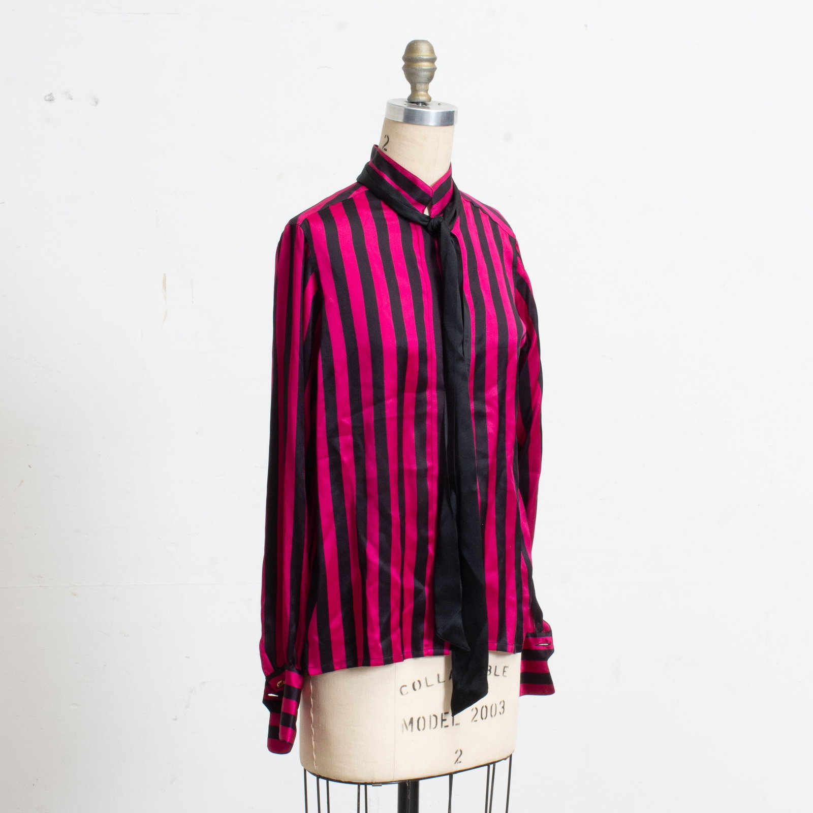 Chanel Stripe Pattern Silk Blouse (1 of 6)