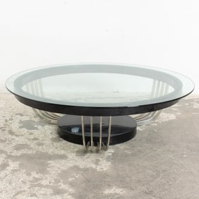 Art Deco Style Glass Top Cocktail Table