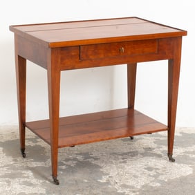 David Iatesta Mahogany Two-Tier Side Table