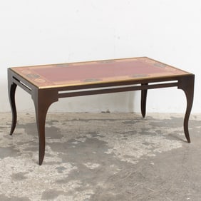 Paint Decorated Top Metal Coffee Table