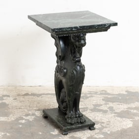 Griffin Form Marble Top Side Table
