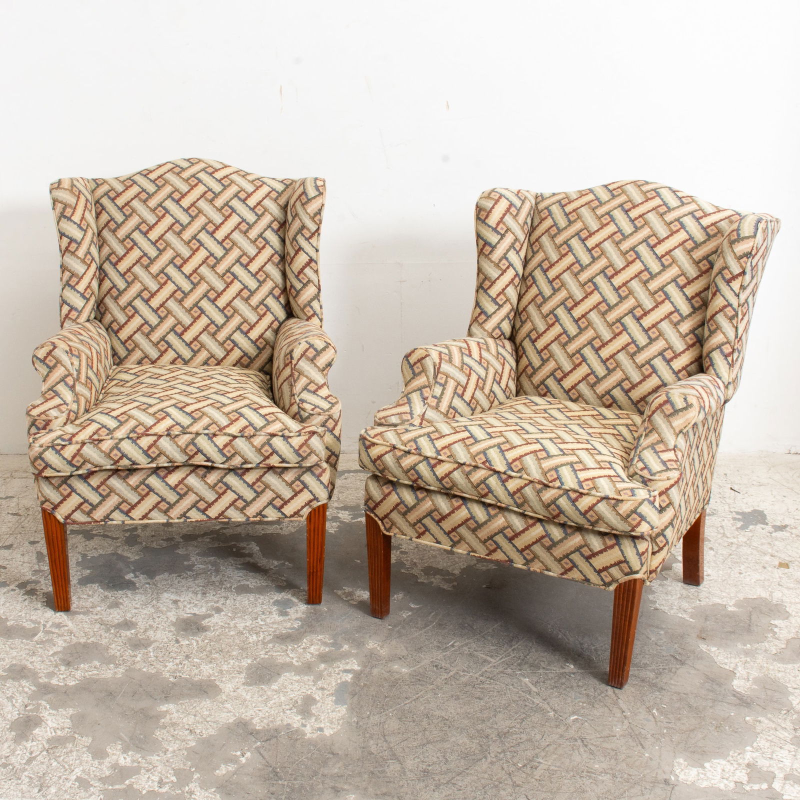 Pair of Upholstered Wing Chairs (1 of 4)