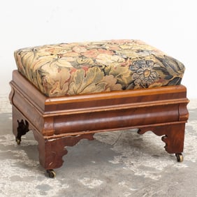 Classical Upholstered Mahogany Stool