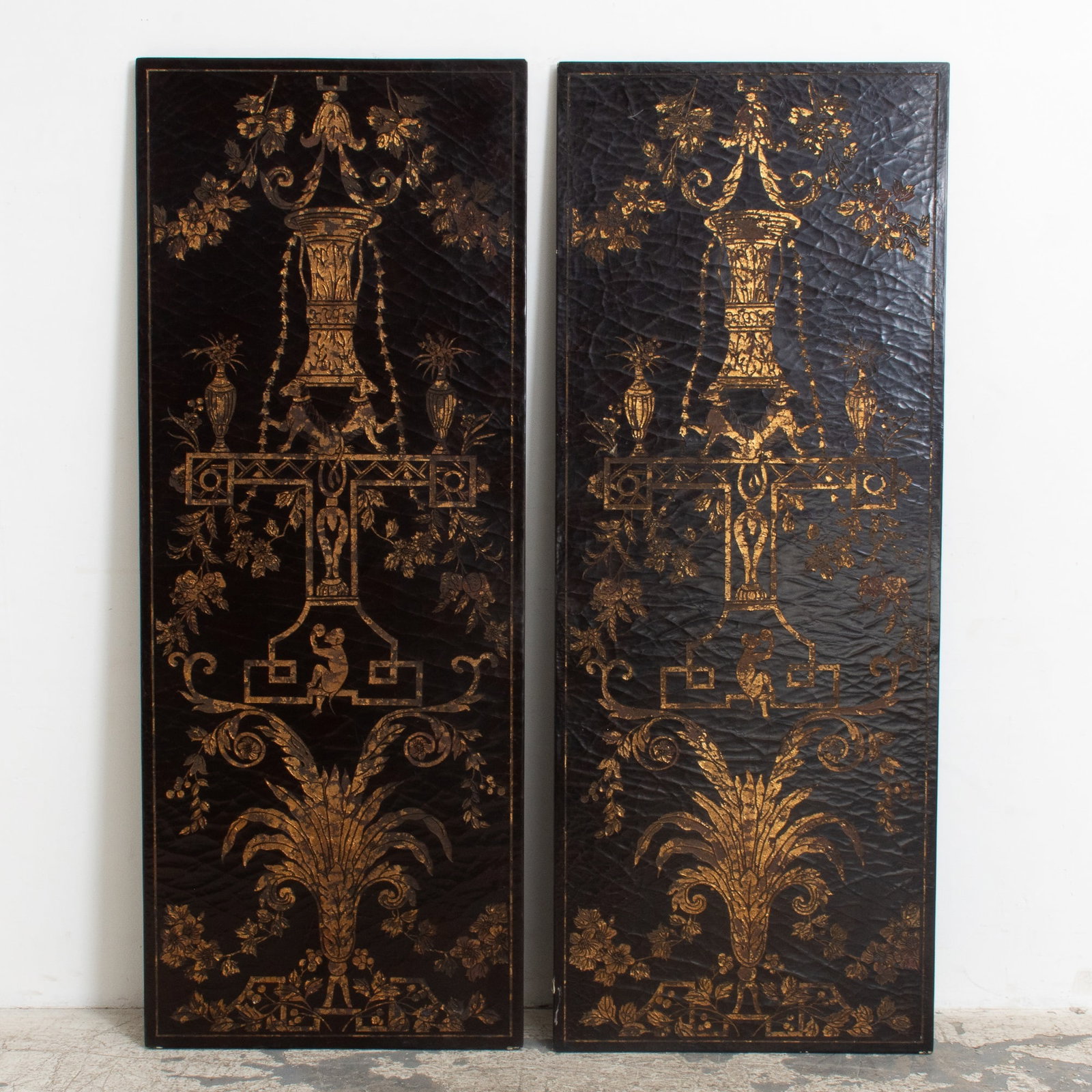 Pair of Gilt Decorated Lacquer Panels (1 of 5)