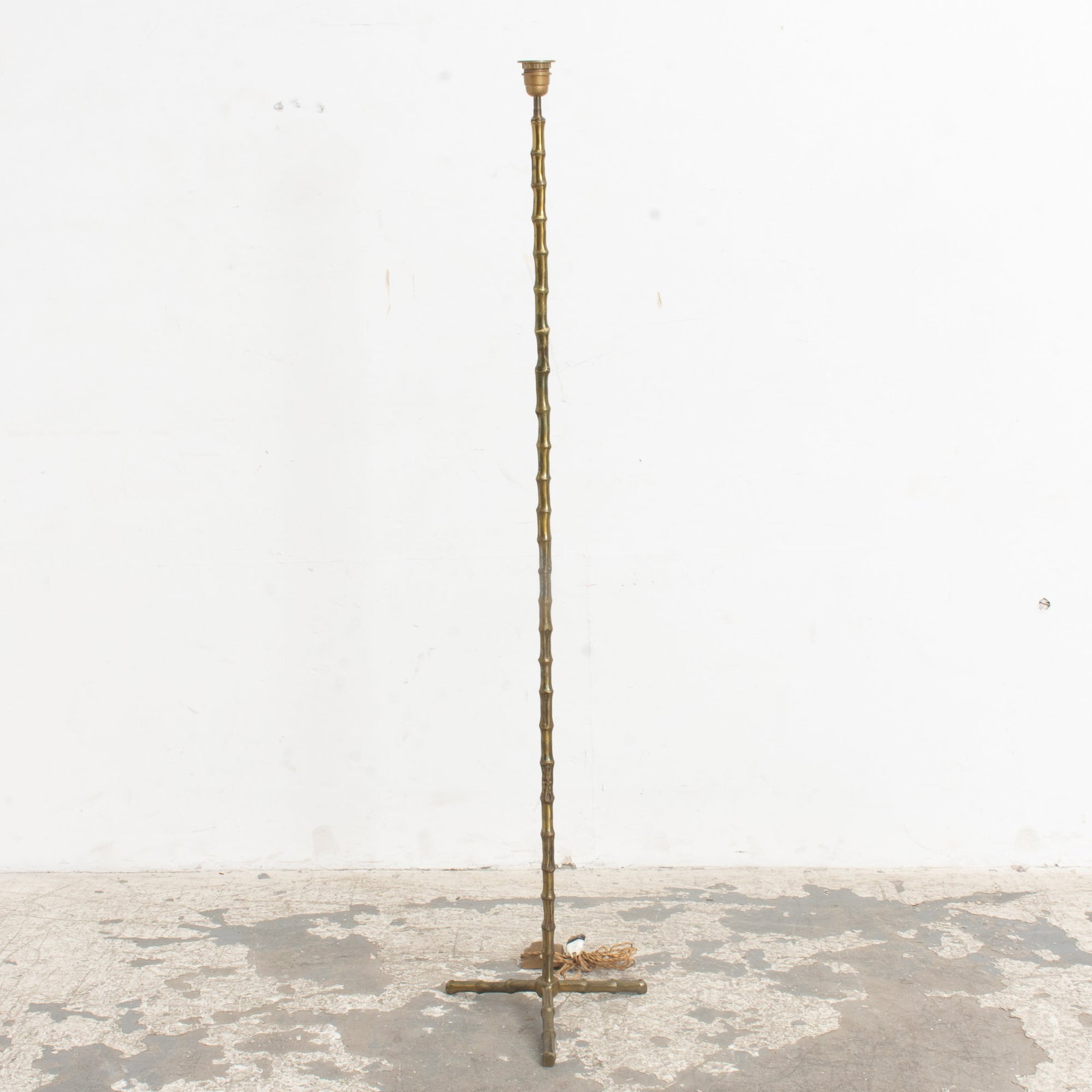 Faux Bamboo Brass Floor Lamp (1 of 5)