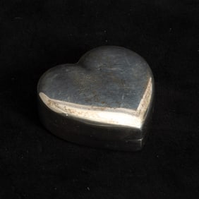 Tiffany & Co. Sterling Silver Heart Shaped Pillbox