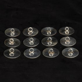 Set of Twelve Cartier Sterling Place Card Holders