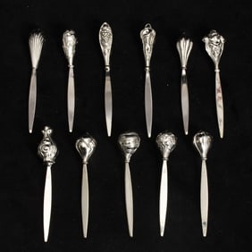 Assorted Group of Eleven Sterling Silver Picks