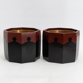 Pair of Lacquered Planters