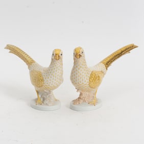 Pair of Herend Porcelain Quails