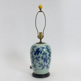 Chinese Blue and White Porcelain Lamp