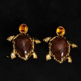 Yves Saint Laurent Turtle Form Earrings