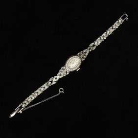 Lucien Piccard Lady's White Gold and Diamond Wristwatch