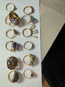 Group of Gold and Gem-Set Rings
