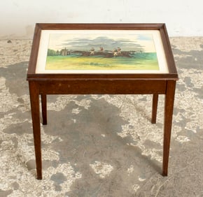 Mahogany Ceramic Top Insert Side table