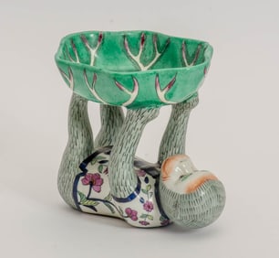 Chinese Porcelain Monkey Form Centerpiece