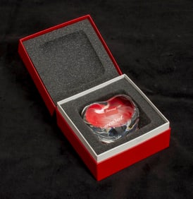 Baccarat Glass Heart Form Paper Weight