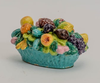 Majolica Ceramic Fruit Basket