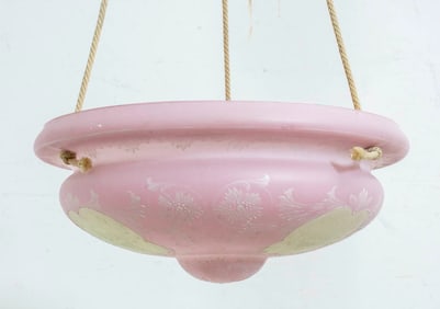 Pink Frosted Glass Hand Painted Shade