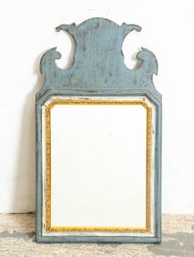Blue Painted Chippendale Style Mirror