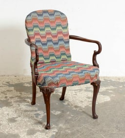 Upholstered Shepard's Crook Armchair