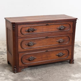 Eastlake Style Mahogany Dresser with Carved Handles