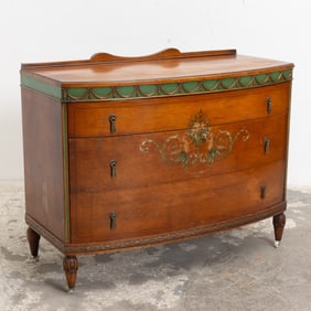 Edwardian Style Paint Decorated Satinwood Chest of Drawers