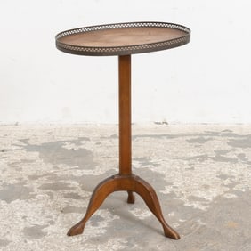 Mahogany Side Table with Brass Gallery
