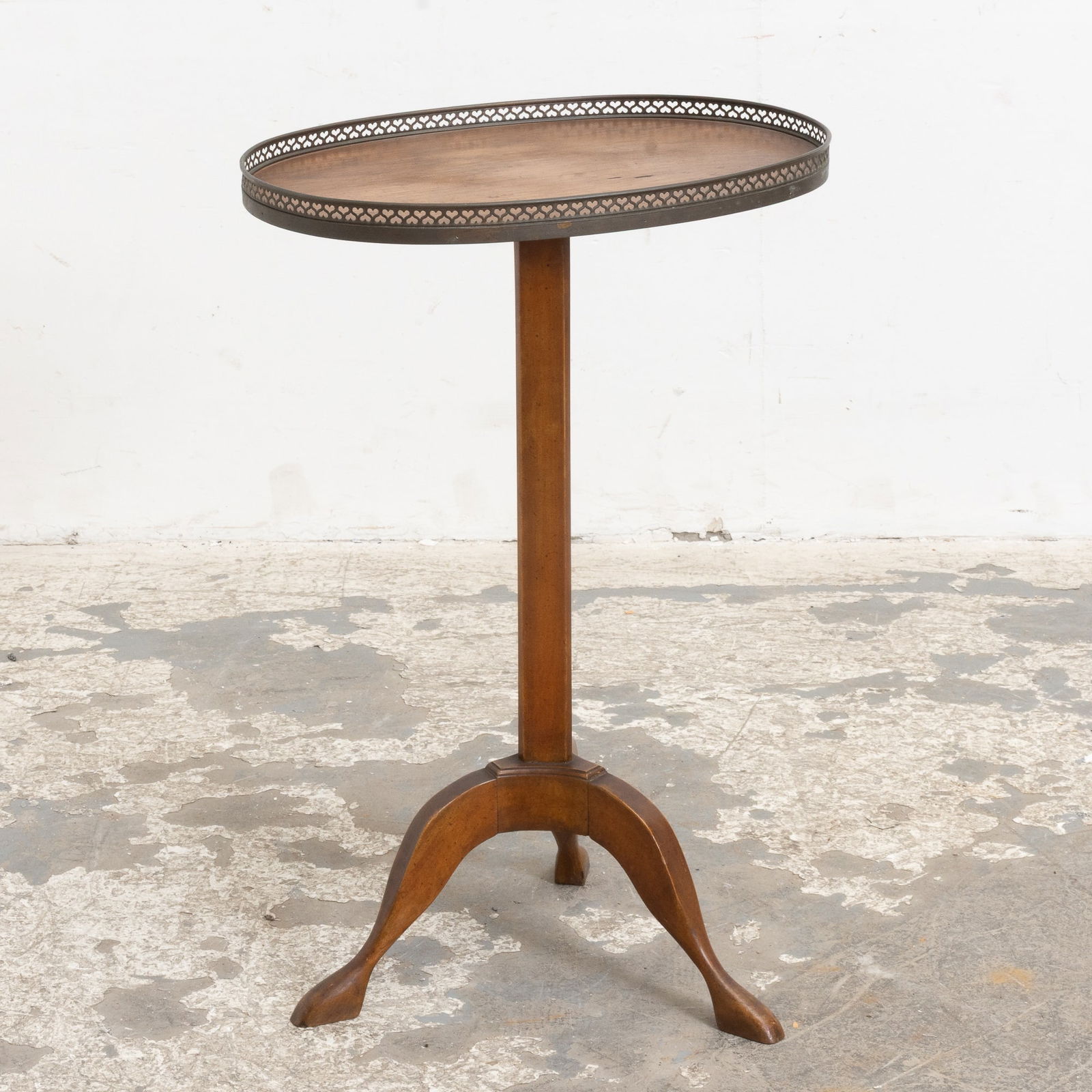 Mahogany Side Table with Brass Gallery (1 of 4)