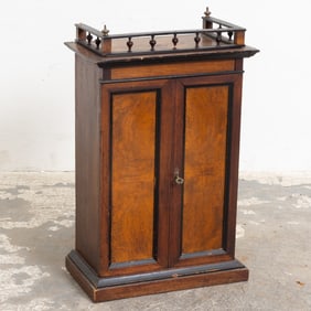 Mahogany Burlwood Side Cabinet
