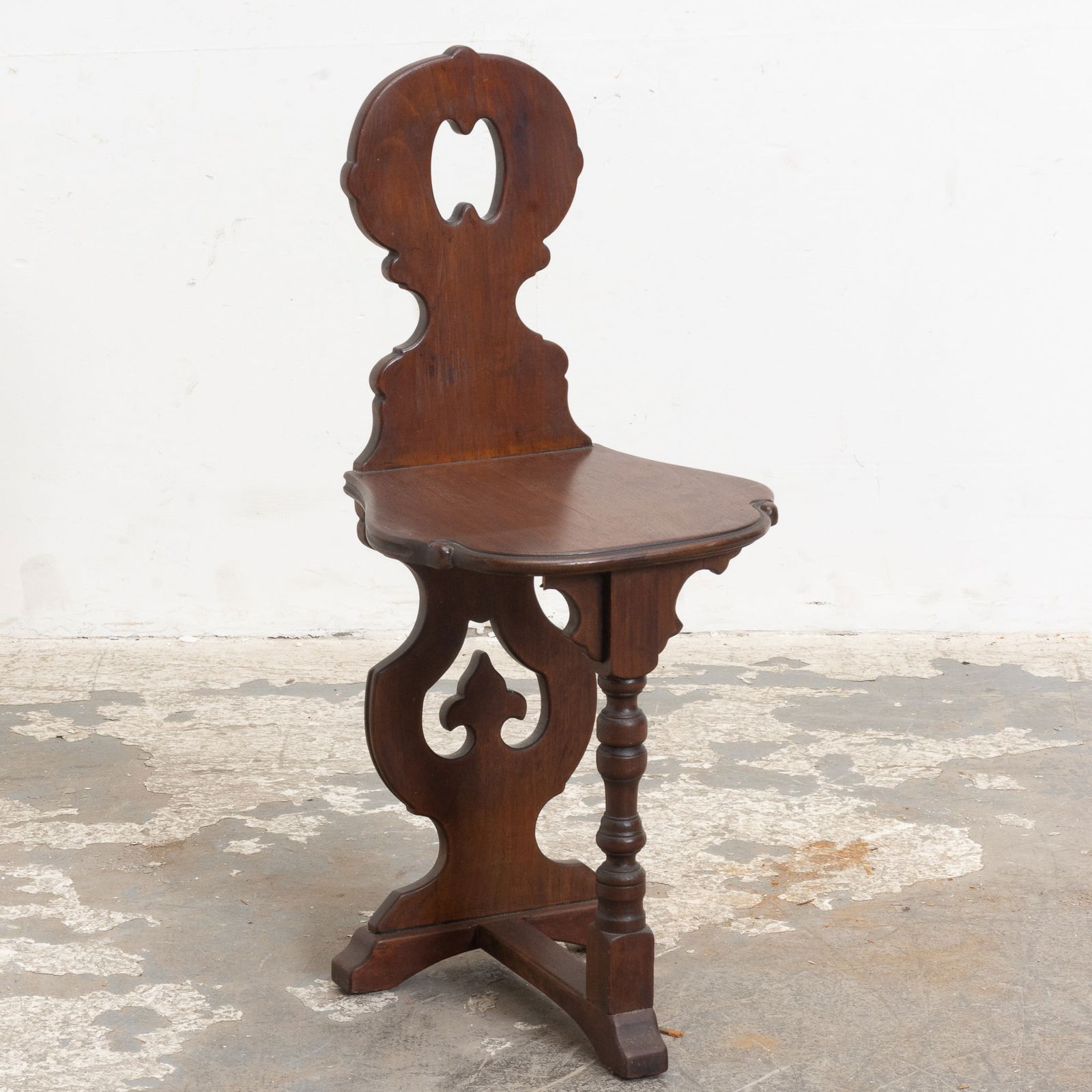 Mahogany Side Chair in the Style of an Italian Baroque Sgabello Chair (1 of 4)